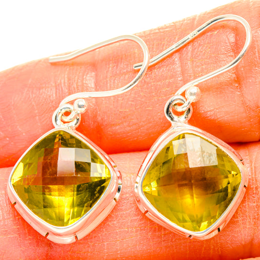 Lemon Quartz Earrings handcrafted by Ana Silver Co - EARR428301