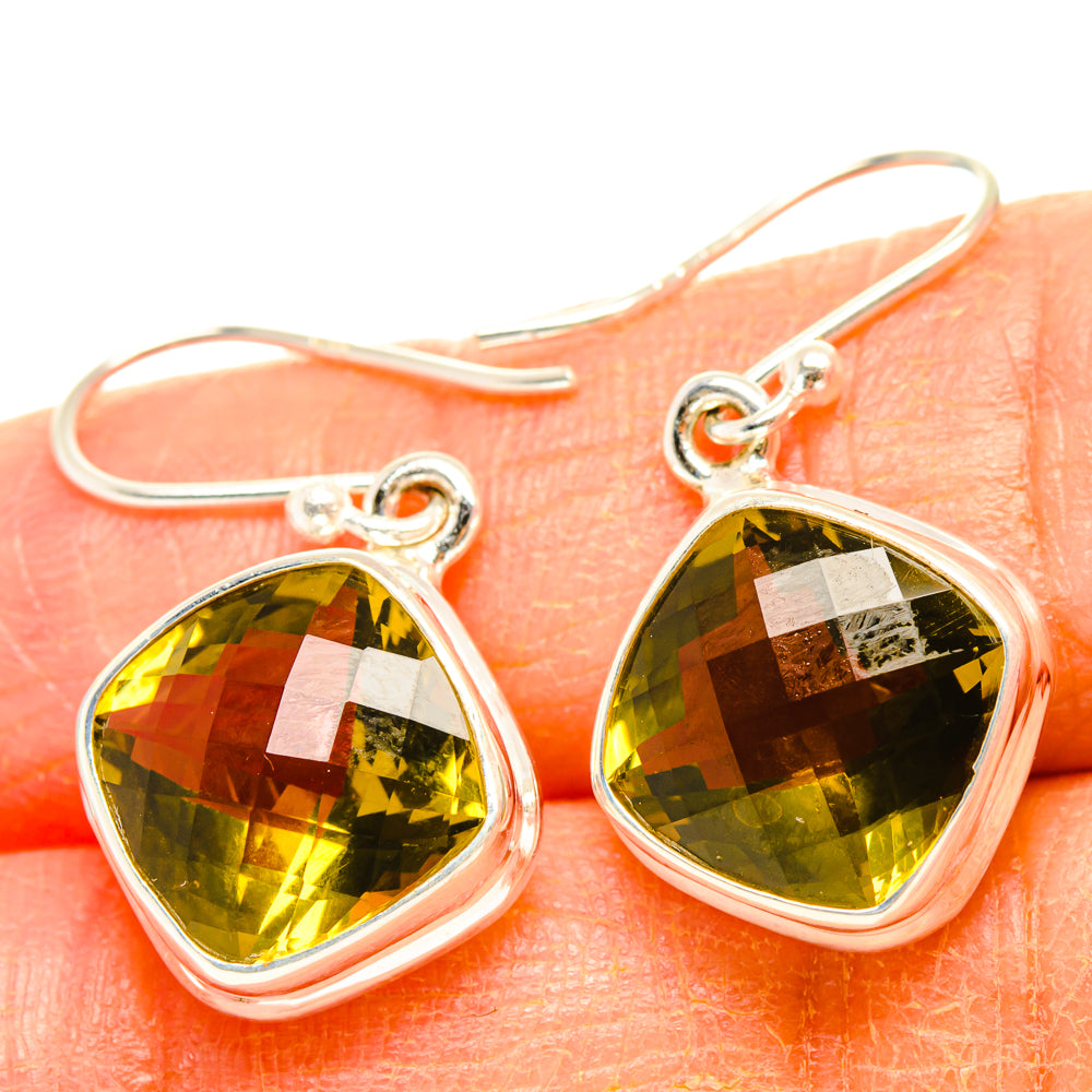 Olive Quartz Earrings handcrafted by Ana Silver Co - EARR428304