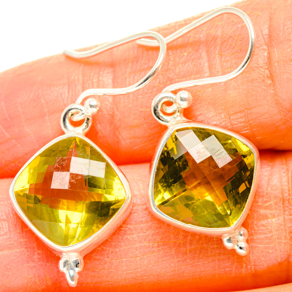 Lemon Quartz Earrings handcrafted by Ana Silver Co - EARR428307