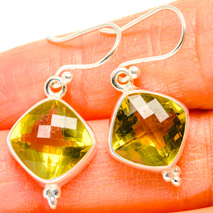 Lemon Quartz Earrings handcrafted by Ana Silver Co - EARR428307