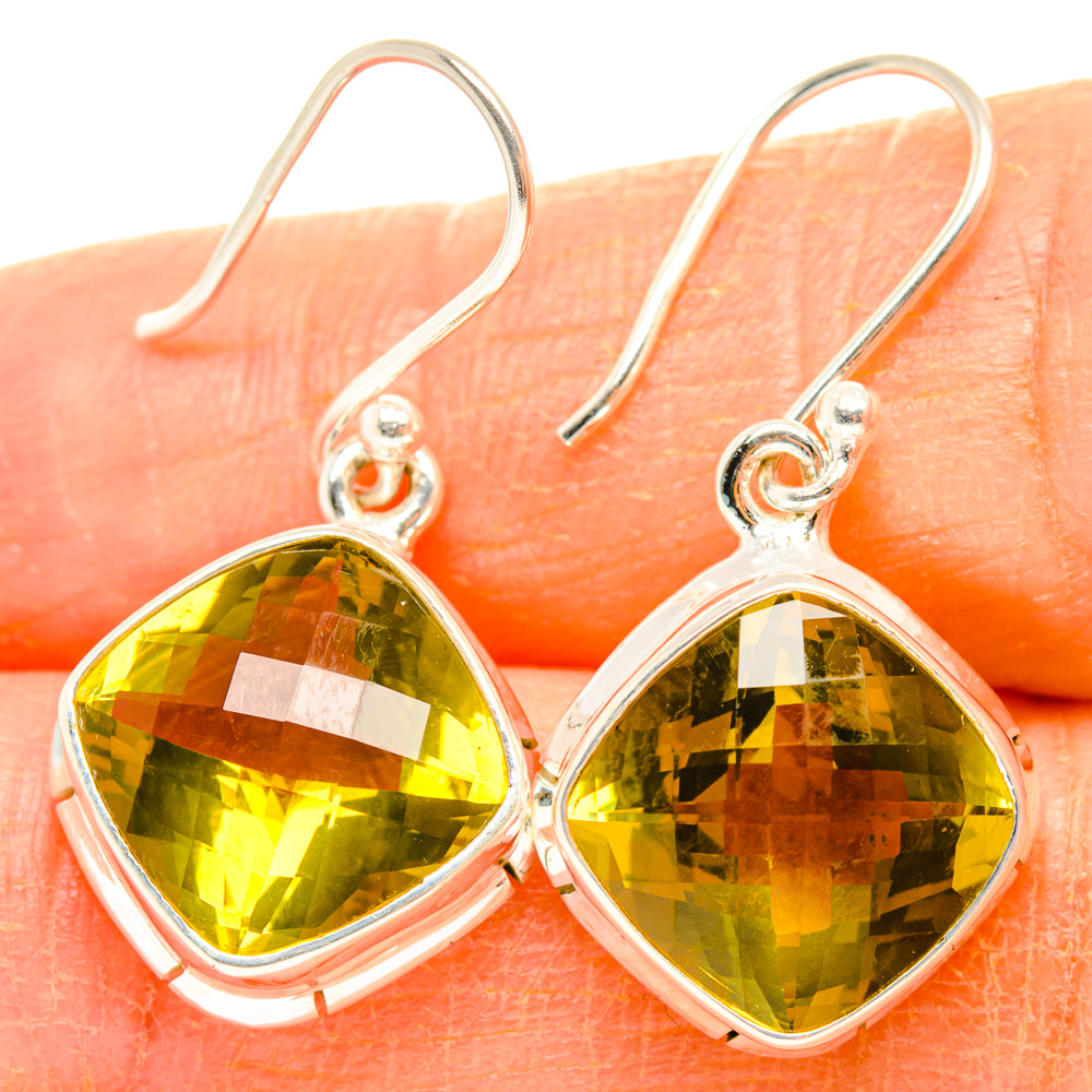 Lemon Quartz Earrings handcrafted by Ana Silver Co - EARR428310