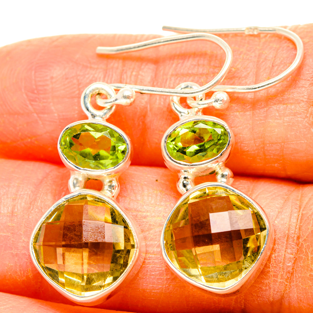 Lemon Quartz Earrings handcrafted by Ana Silver Co - EARR428311