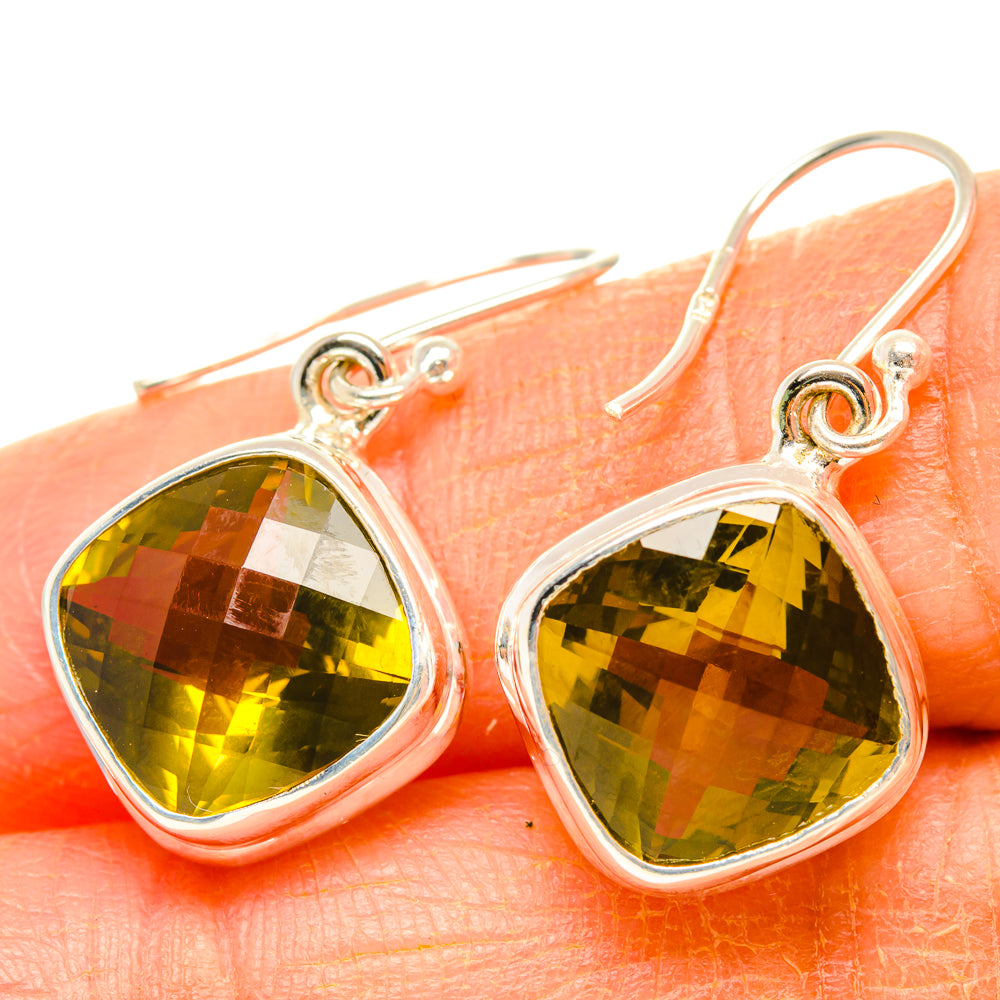 Lemon Quartz Earrings handcrafted by Ana Silver Co - EARR428313