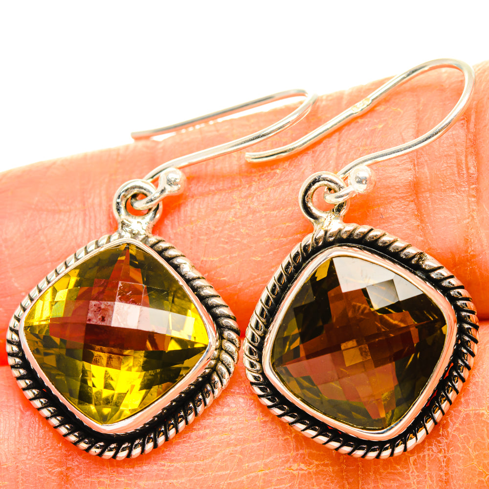 Lemon Quartz Earrings handcrafted by Ana Silver Co - EARR428314