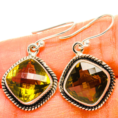 Lemon Quartz Earrings handcrafted by Ana Silver Co - EARR428314