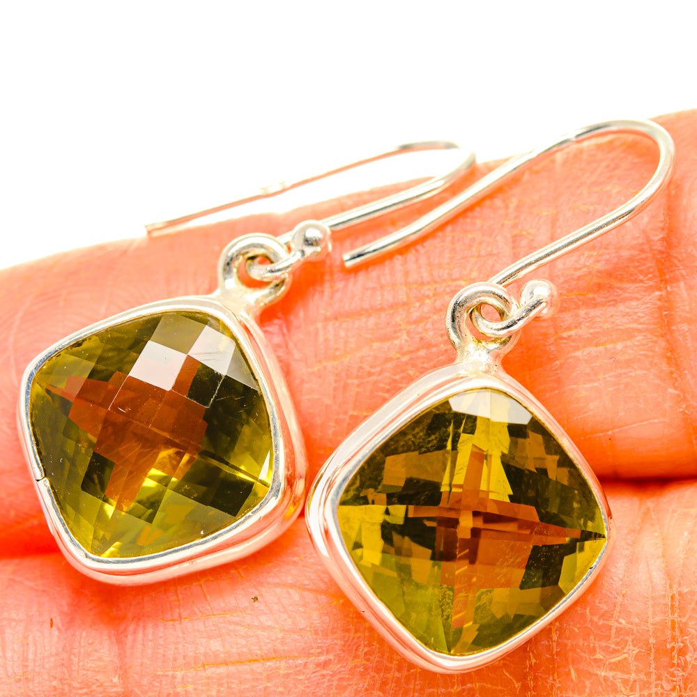 Lemon Quartz Earrings handcrafted by Ana Silver Co - EARR428323