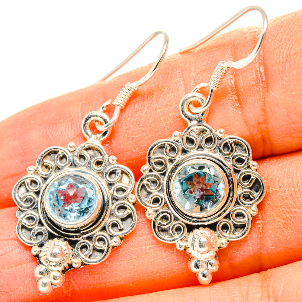 Blue Topaz Earrings handcrafted by Ana Silver Co - EARR428325