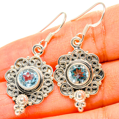 Blue Topaz Earrings handcrafted by Ana Silver Co - EARR428325