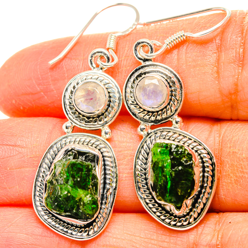 Chrome Diopside Earrings handcrafted by Ana Silver Co - EARR428340