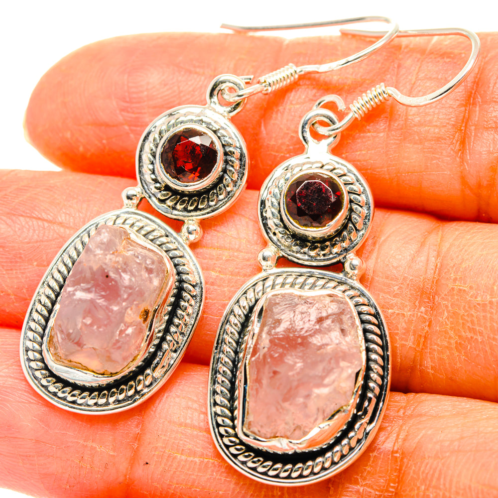 Rose Quartz Earrings handcrafted by Ana Silver Co - EARR428345