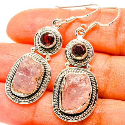 Rose Quartz Earrings handcrafted by Ana Silver Co - EARR428345