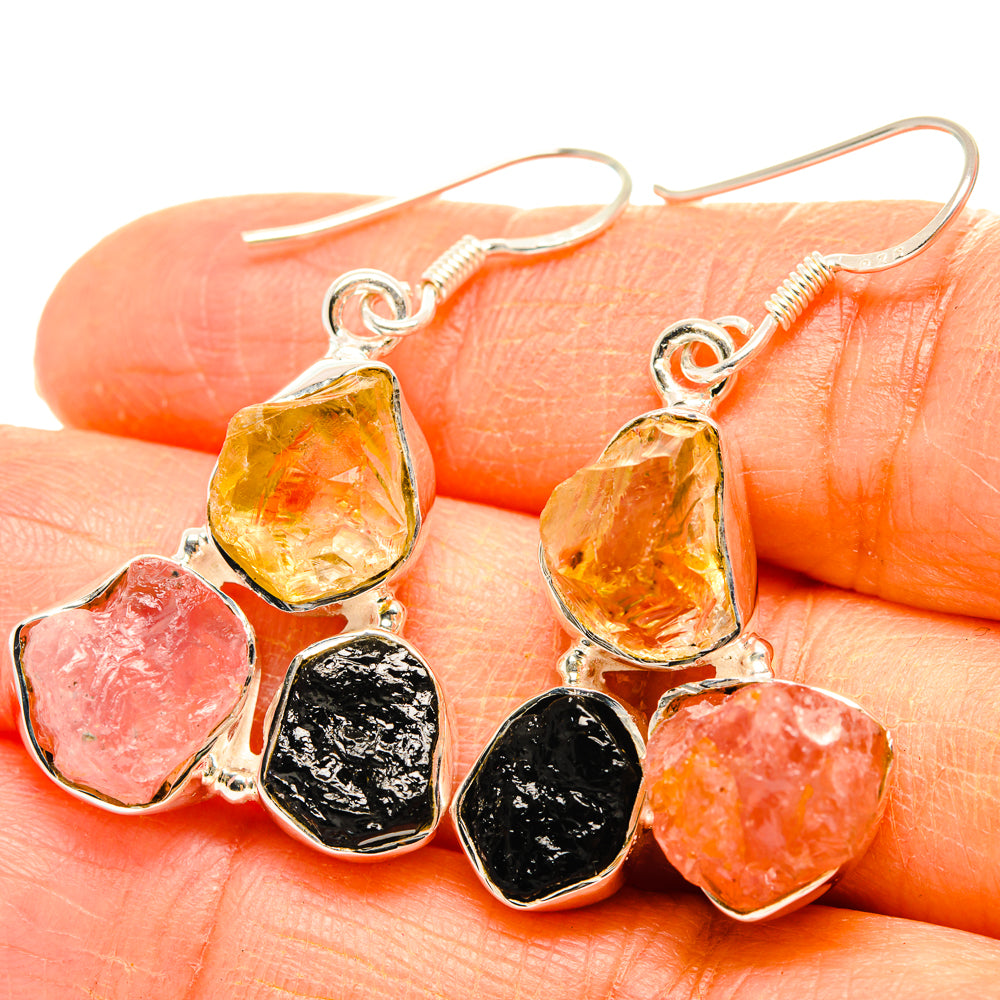 Rose Quartz Earrings handcrafted by Ana Silver Co - EARR428348