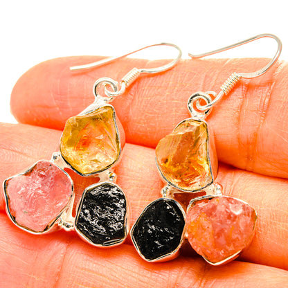 Rose Quartz Earrings handcrafted by Ana Silver Co - EARR428348