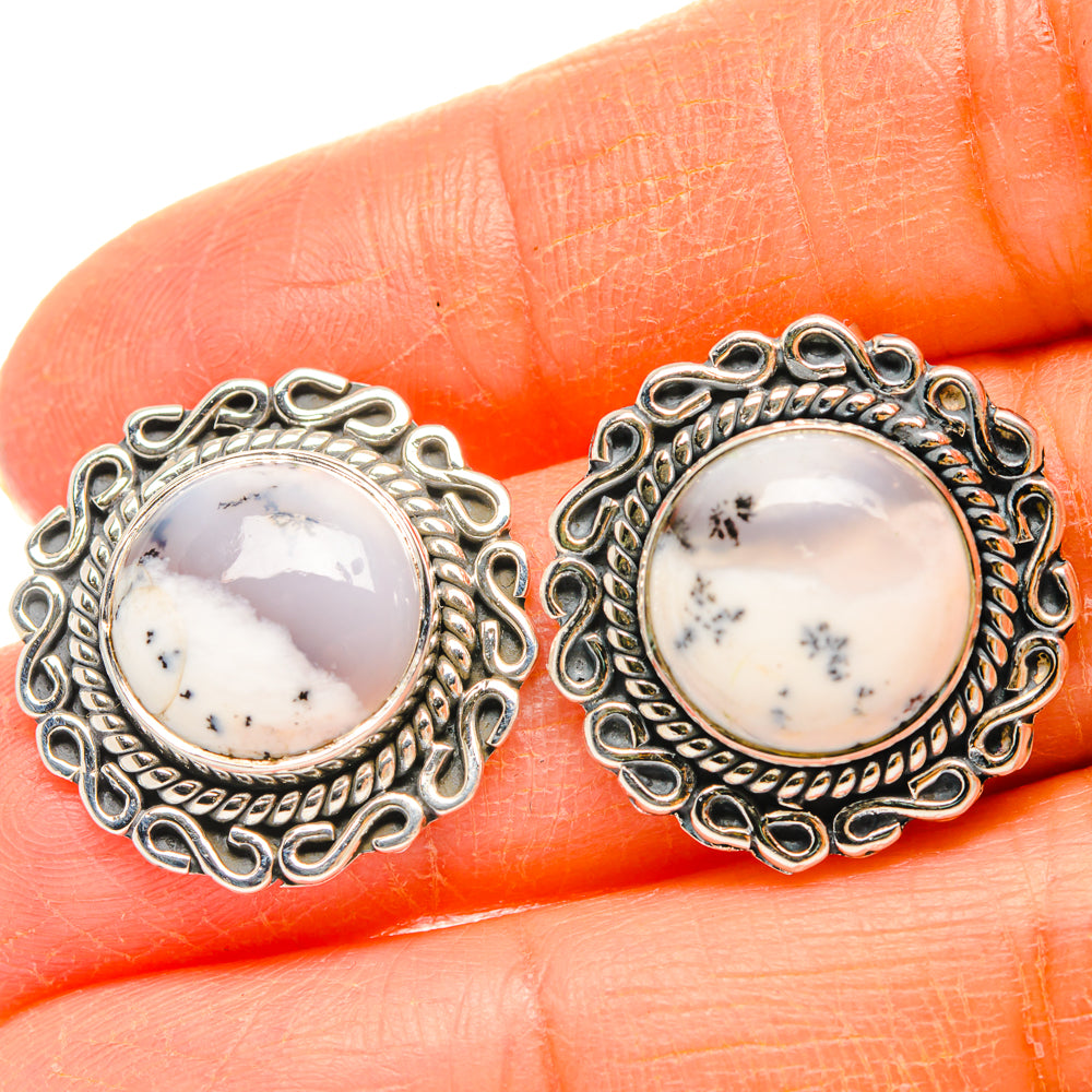 Dendritic Opal Earrings handcrafted by Ana Silver Co - EARR428349