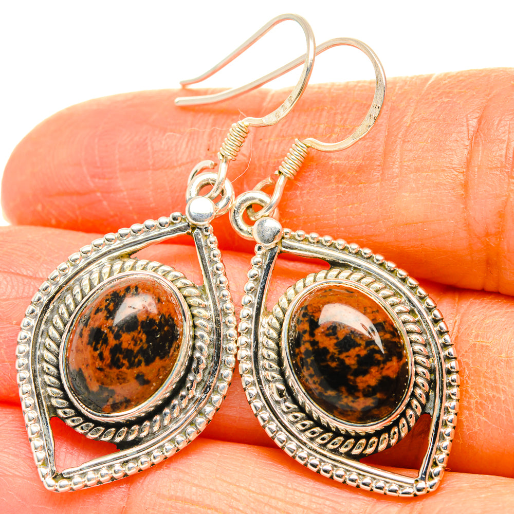 Mahogany Obsidian Earrings handcrafted by Ana Silver Co - EARR428352