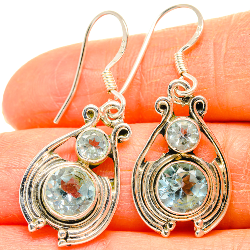 Blue Topaz Earrings handcrafted by Ana Silver Co - EARR428354