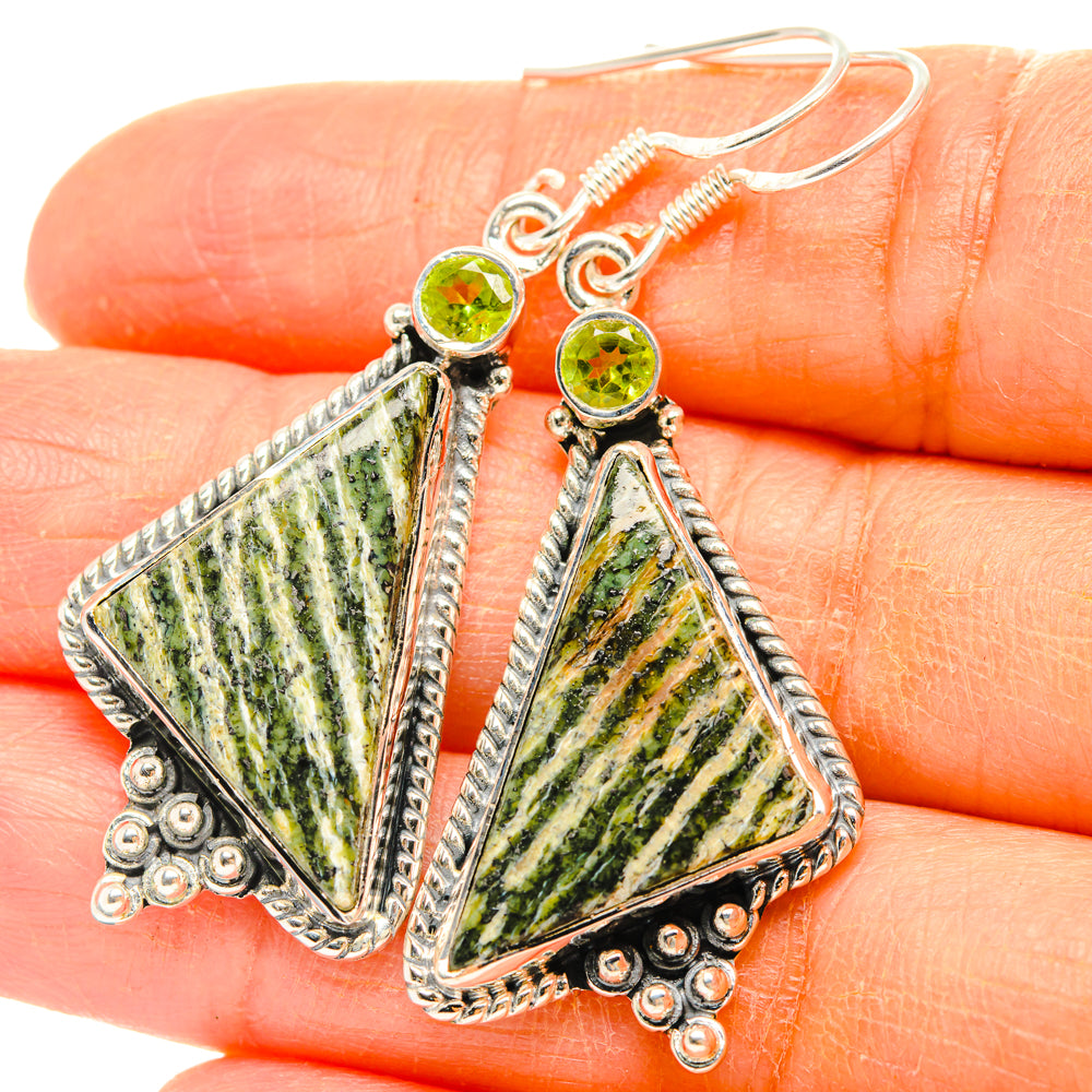 Green Swiss Opal Earrings handcrafted by Ana Silver Co - EARR428357