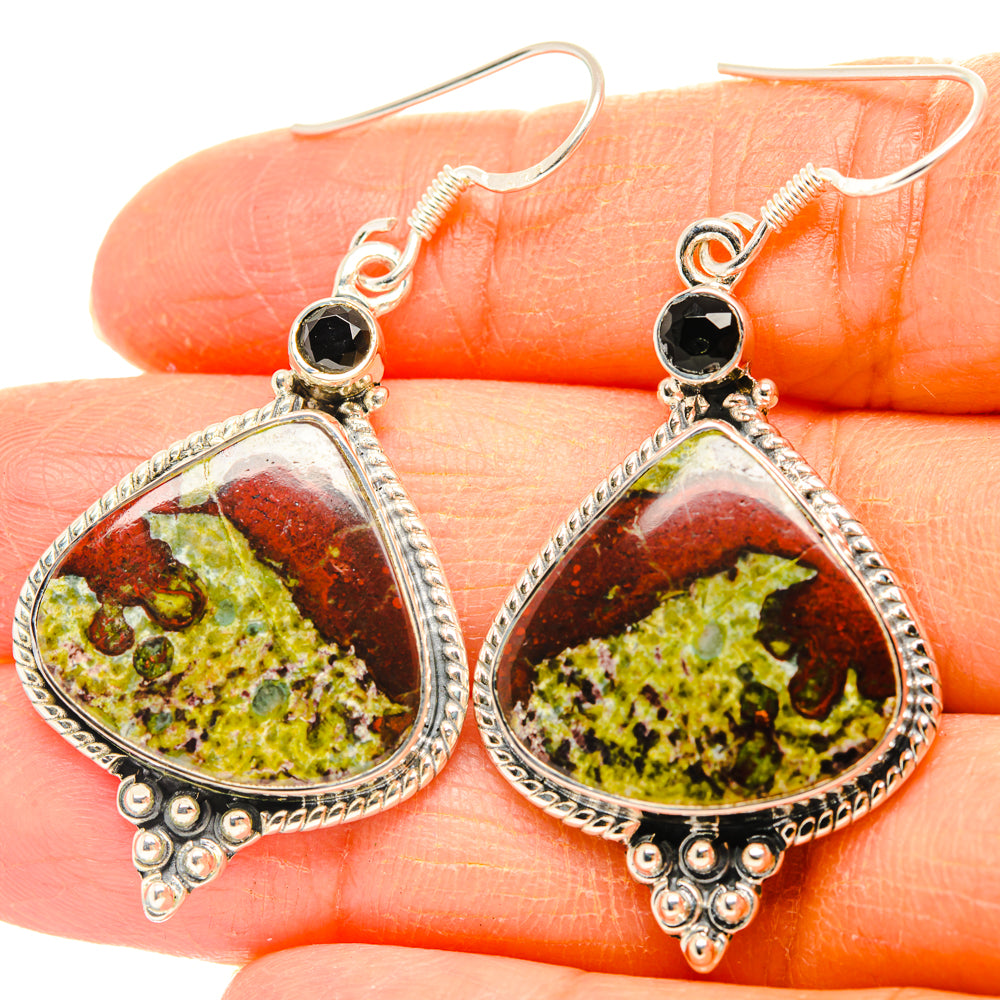 Dragon's Bloodstone Earrings handcrafted by Ana Silver Co - EARR428359