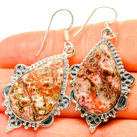 Crazy Lace Agate Earrings handcrafted by Ana Silver Co - EARR428361
