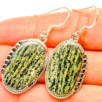 Green Swiss Opal Earrings handcrafted by Ana Silver Co - EARR428365