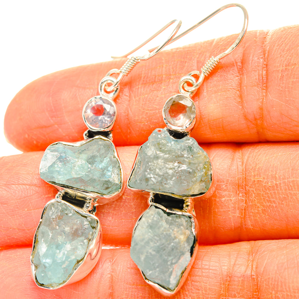 Aqua Chalcedony Earrings handcrafted by Ana Silver Co - EARR428366