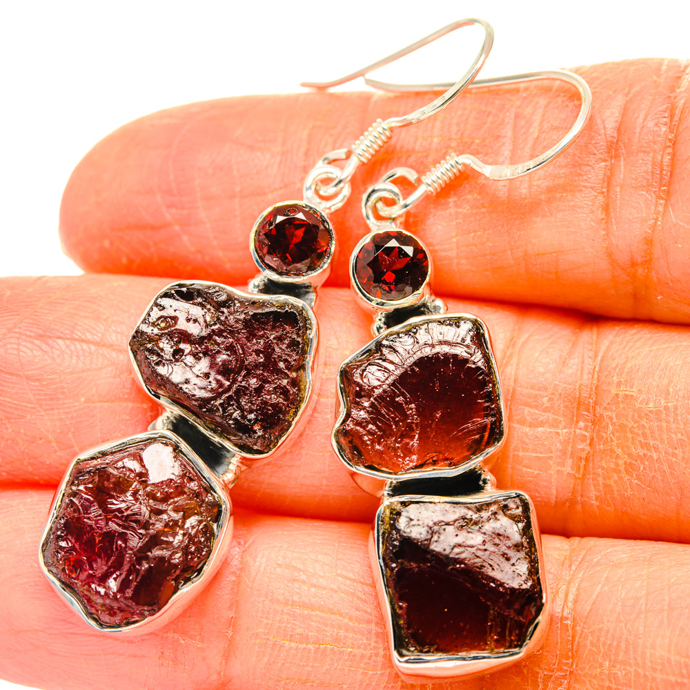 Garnet Earrings handcrafted by Ana Silver Co - EARR428369