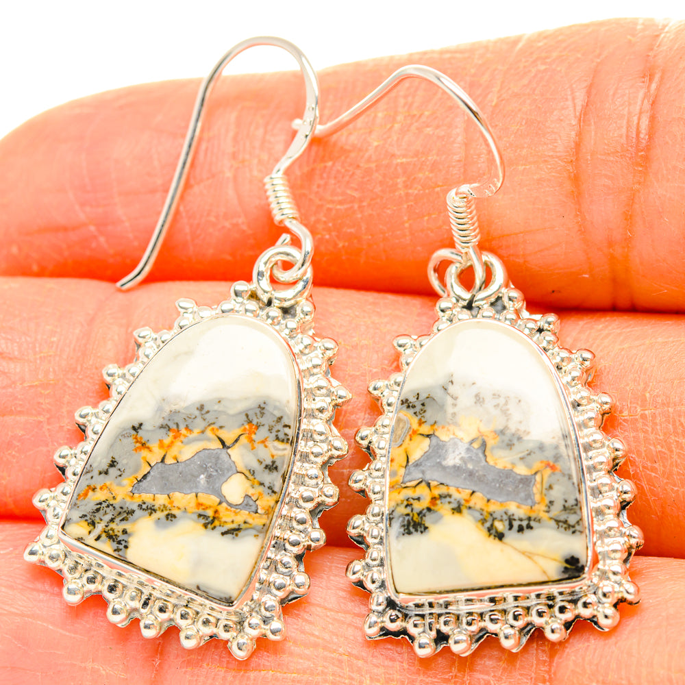 Bumble Bee Jasper Earrings handcrafted by Ana Silver Co - EARR428372
