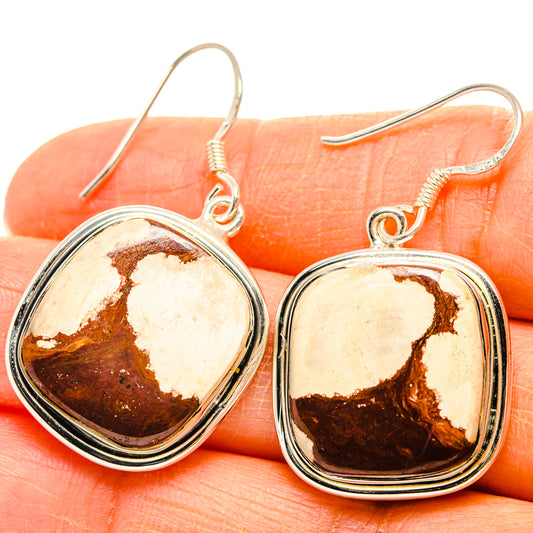 Peanut Wood Jasper Earrings handcrafted by Ana Silver Co - EARR428373