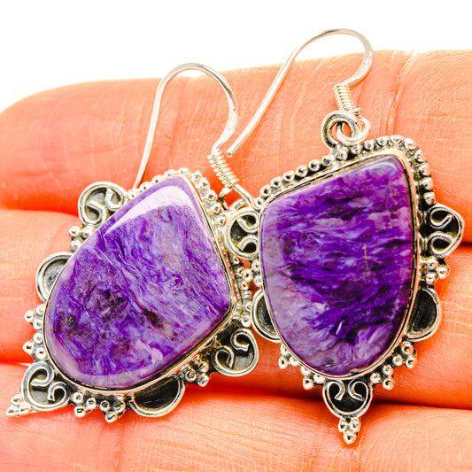 Charoite Earrings handcrafted by Ana Silver Co - EARR428374