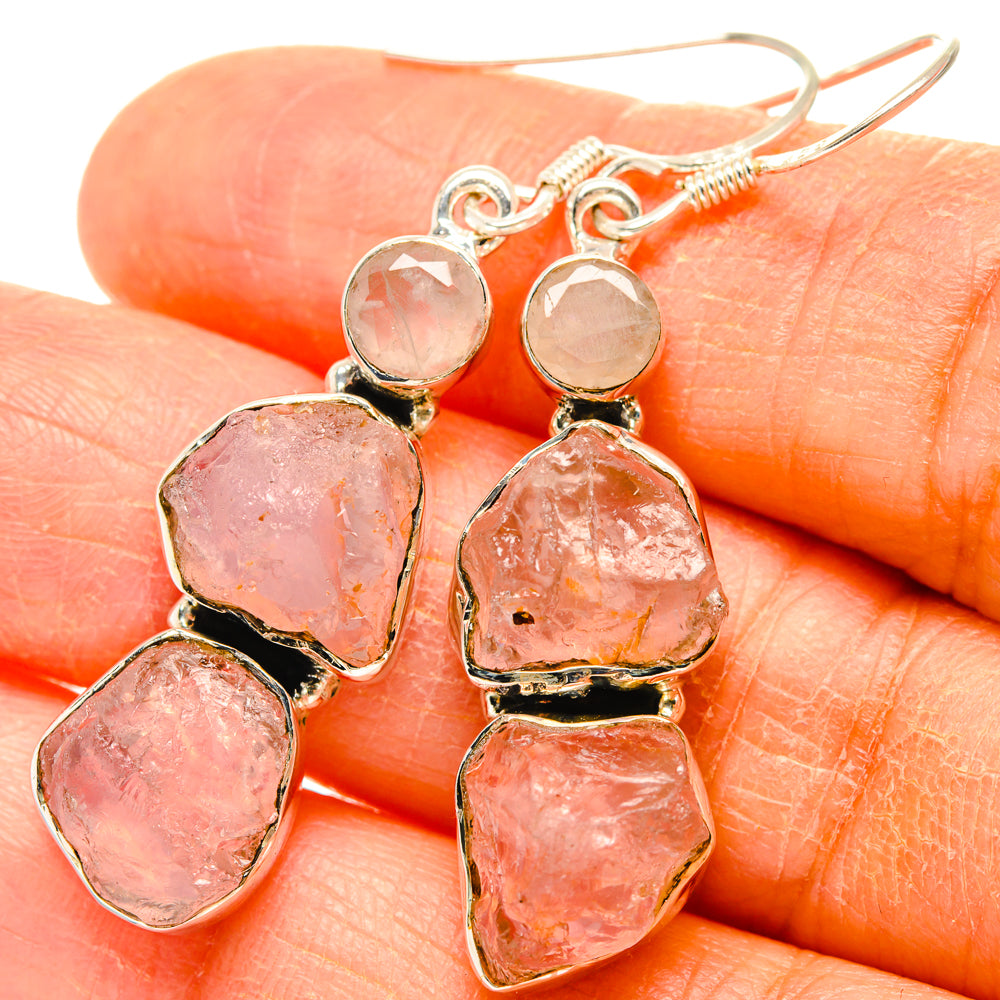 Rose Quartz Earrings handcrafted by Ana Silver Co - EARR428387