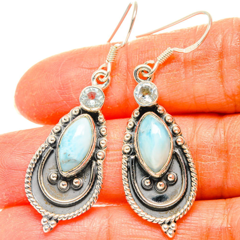 Larimar Earrings handcrafted by Ana Silver Co - EARR428396