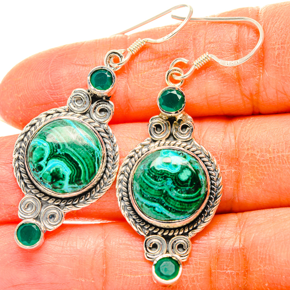 Malachite Earrings handcrafted by Ana Silver Co - EARR428397