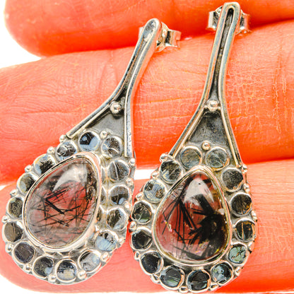 Tourmalinated Quartz Earrings handcrafted by Ana Silver Co - EARR428401