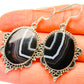 Black Banded Agate Earrings handcrafted by Ana Silver Co - EARR428407