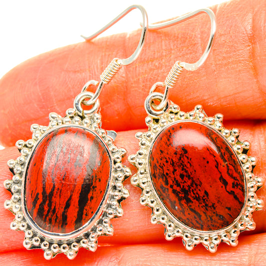 Red Jasper Earrings handcrafted by Ana Silver Co - EARR428412