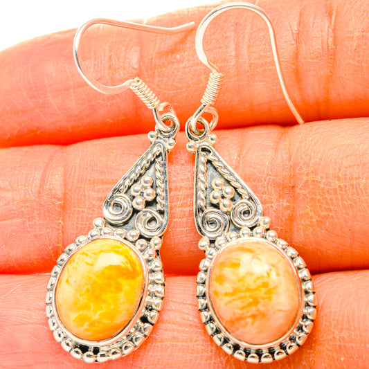 Plume Agate Earrings handcrafted by Ana Silver Co - EARR428416