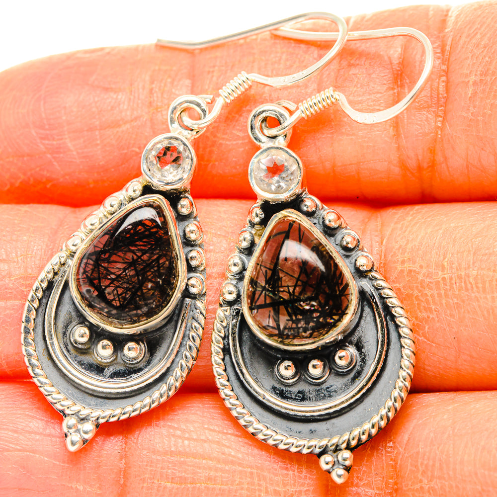 Tourmalinated Quartz Earrings handcrafted by Ana Silver Co - EARR428417