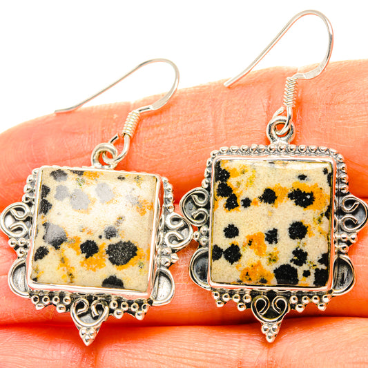 Dalmatian Jasper Earrings handcrafted by Ana Silver Co - EARR428419
