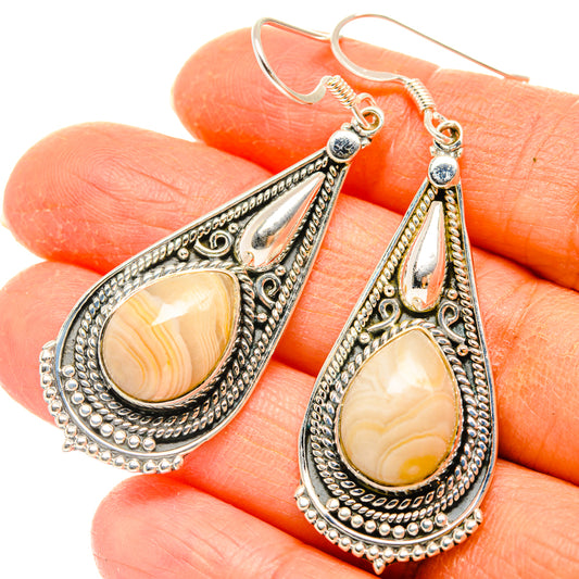 Laguna Lace Agate Earrings handcrafted by Ana Silver Co - EARR428420