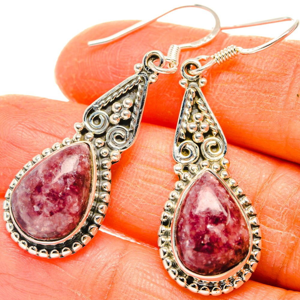 Lepidolite Earrings handcrafted by Ana Silver Co - EARR428421