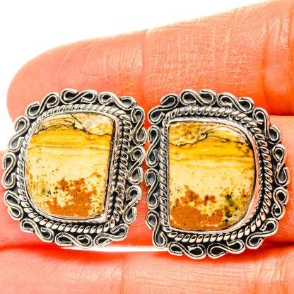 Picture Jasper Earrings handcrafted by Ana Silver Co - EARR428428