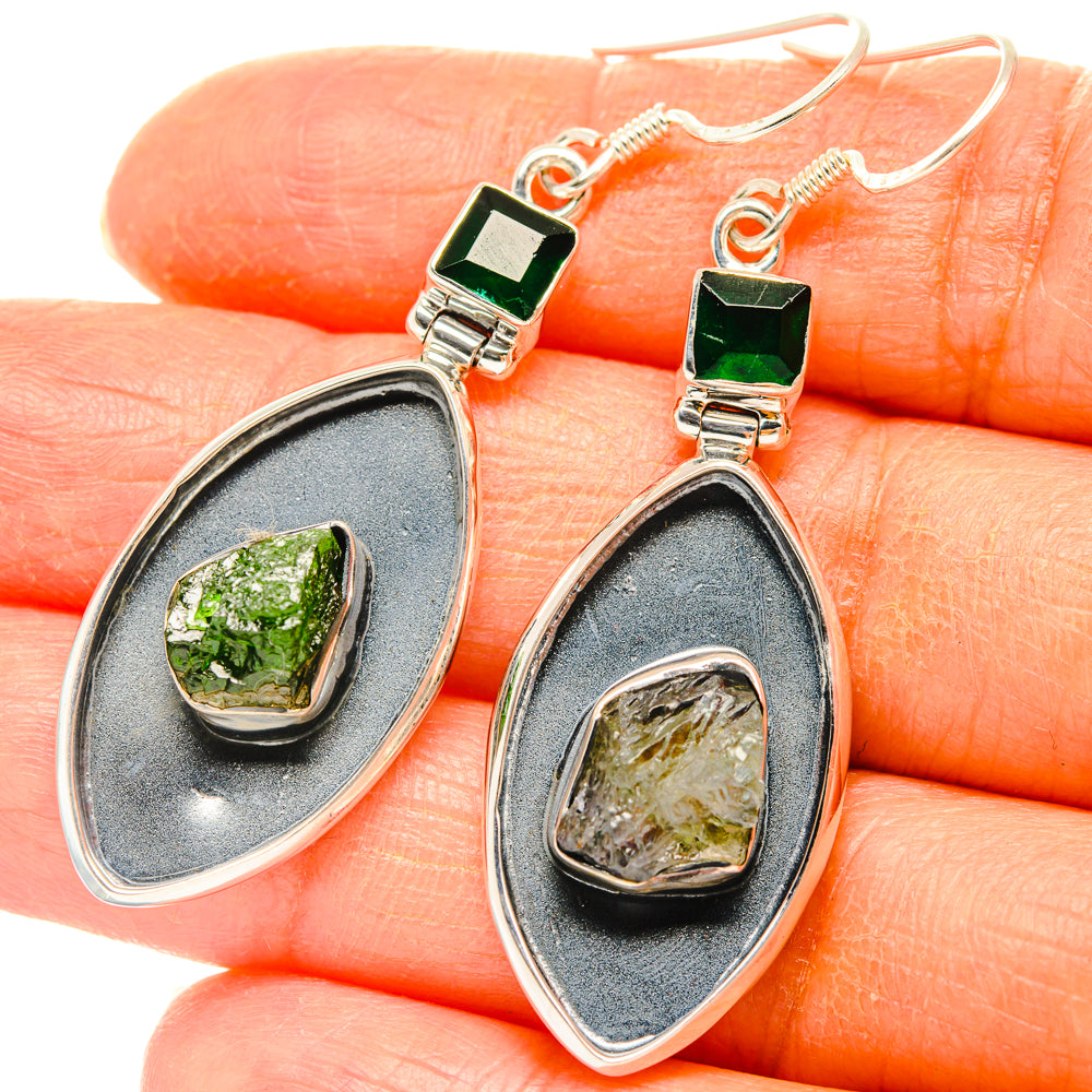 Chrome Diopside Earrings handcrafted by Ana Silver Co - EARR428432