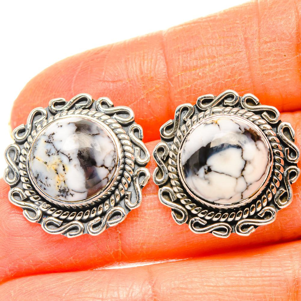 Dendritic Opal Earrings handcrafted by Ana Silver Co - EARR428439