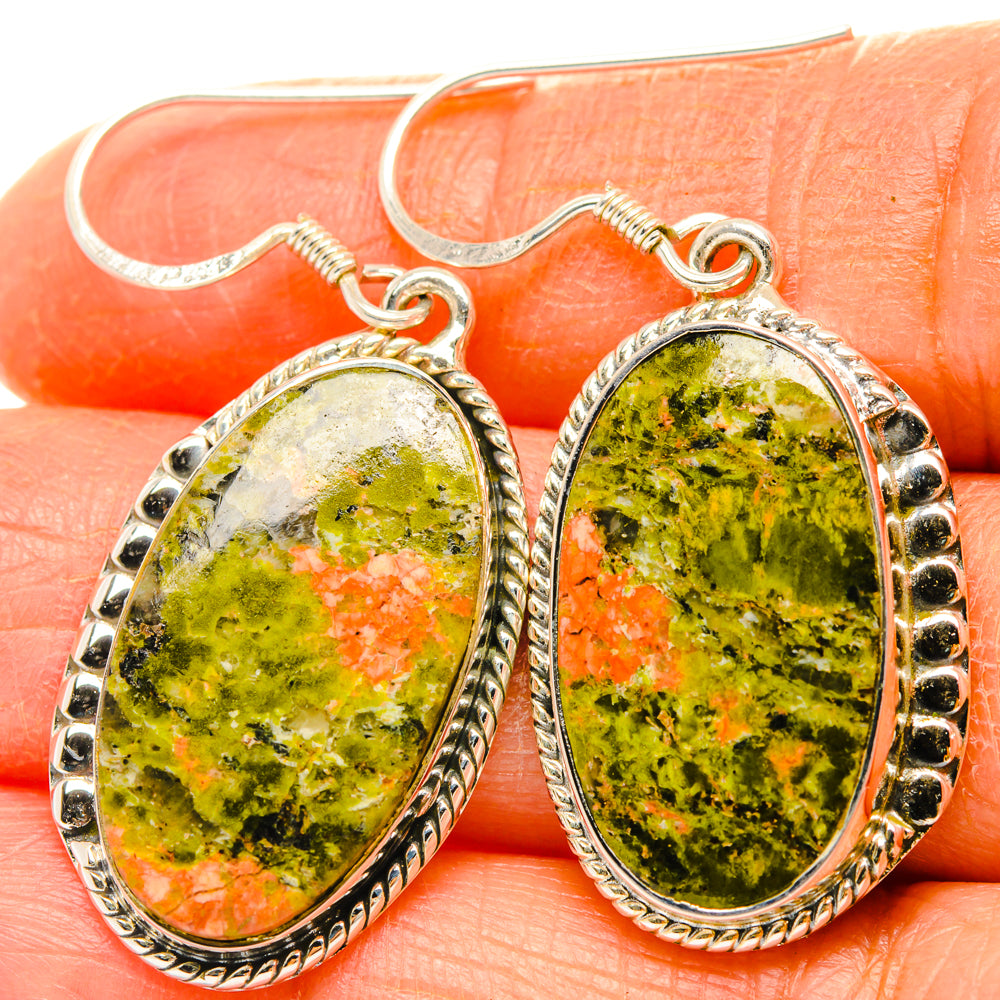 Unakite Earrings handcrafted by Ana Silver Co - EARR428440