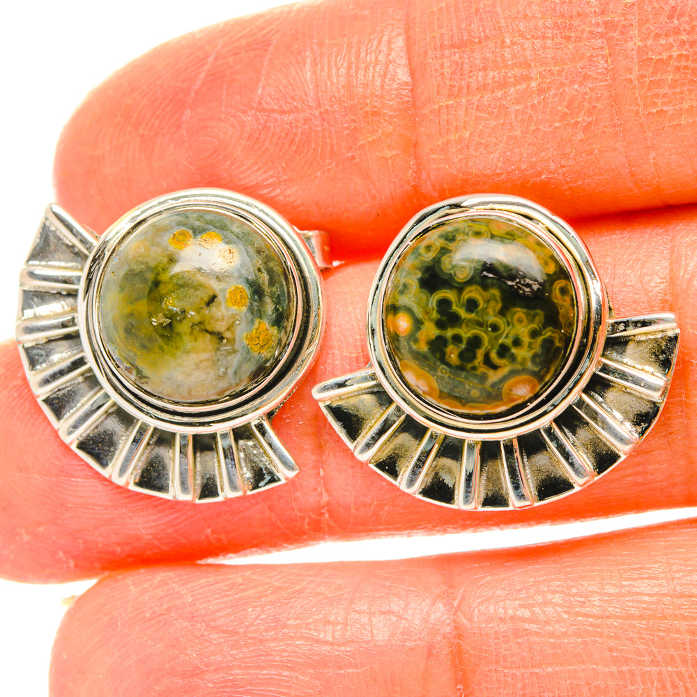Ocean Jasper Earrings handcrafted by Ana Silver Co - EARR428446