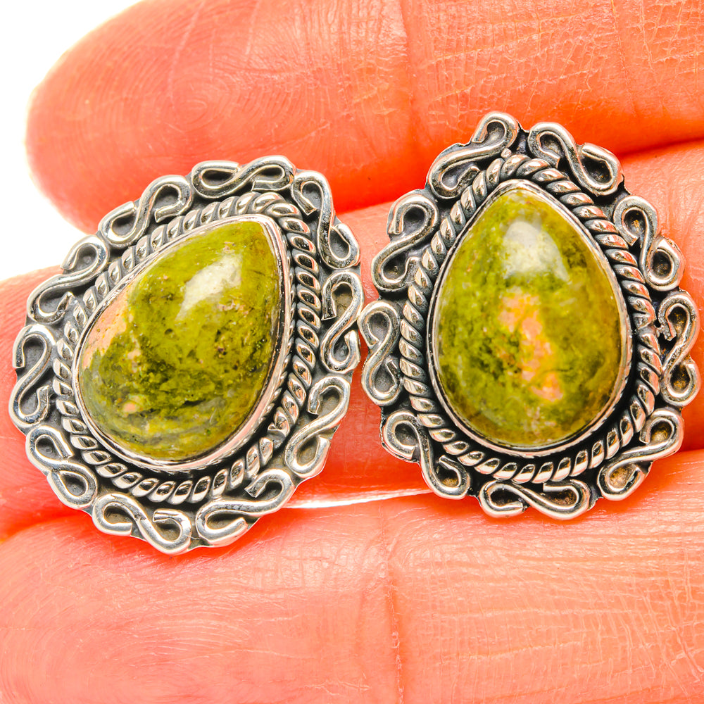 Unakite Earrings handcrafted by Ana Silver Co - EARR428450