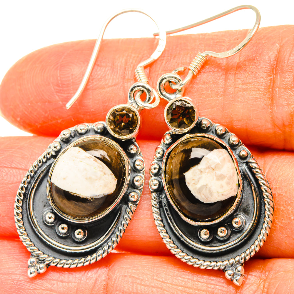 Peanut Wood Jasper Earrings handcrafted by Ana Silver Co - EARR428466