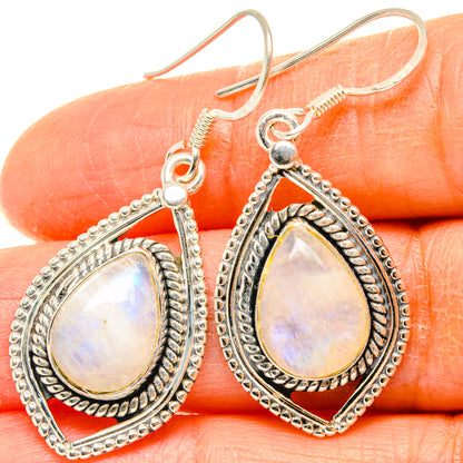 Rainbow Moonstone Earrings handcrafted by Ana Silver Co - EARR428481