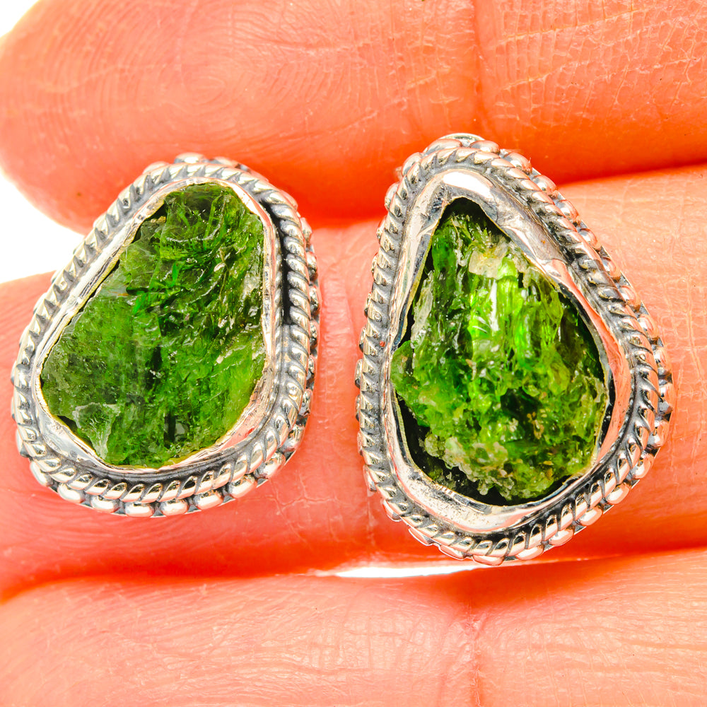 Chrome Diopside Earrings handcrafted by Ana Silver Co - EARR428487