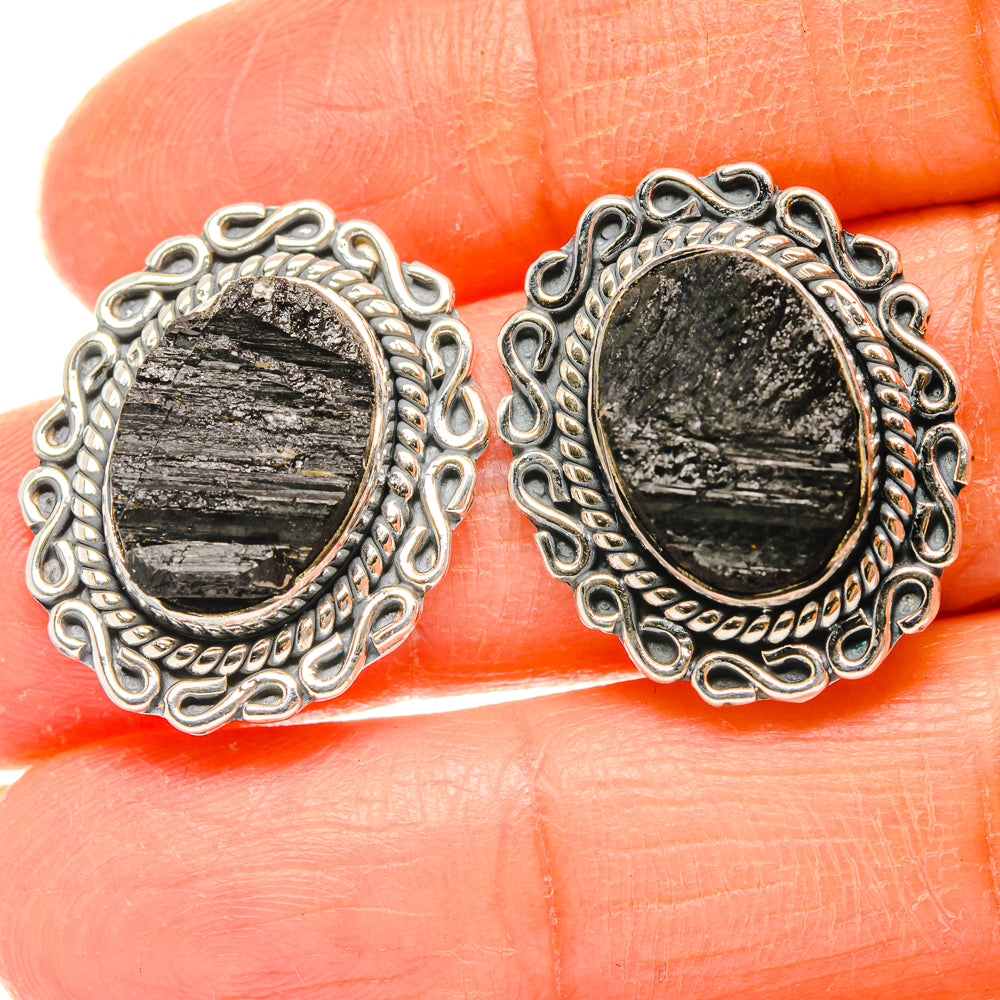 Black Tourmaline Earrings handcrafted by Ana Silver Co - EARR428490